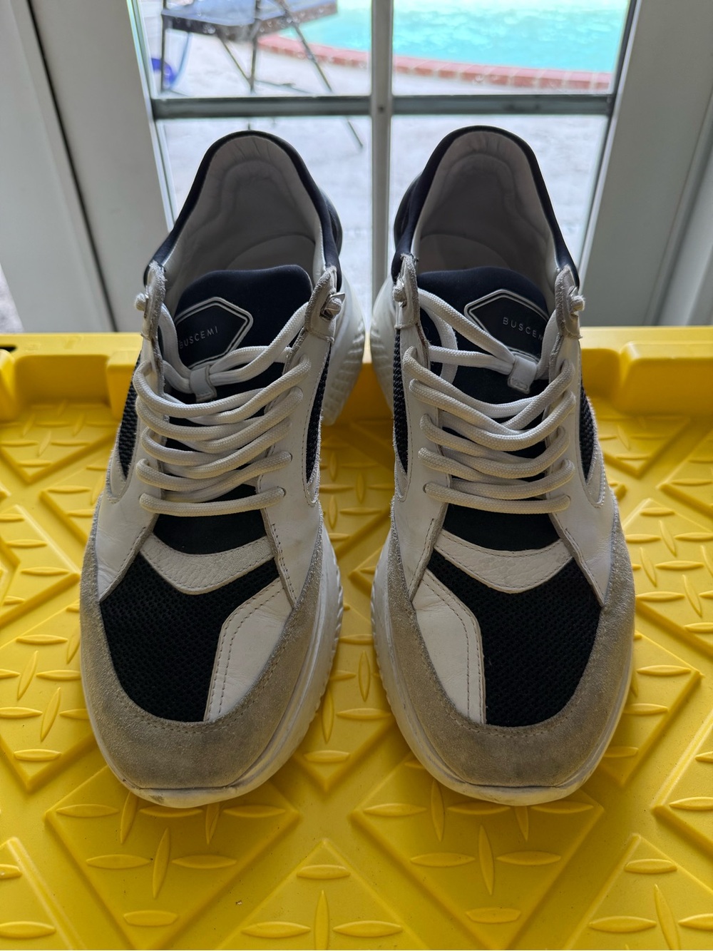 Buscemi Black and White Men's Low-Top Sneakers